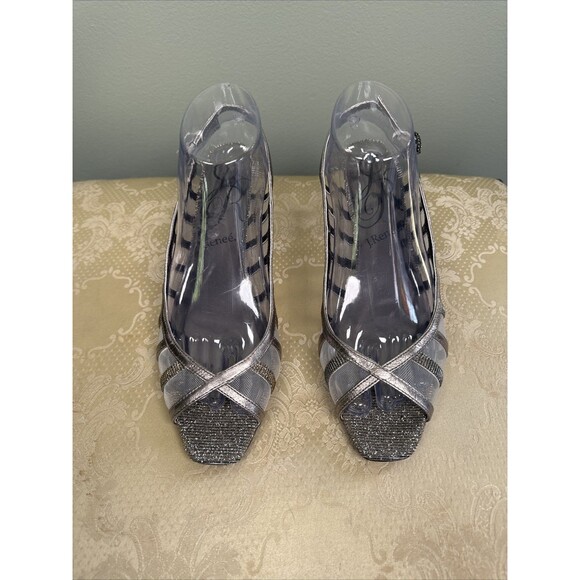 J Renee Rebekah Slingback Kitten Heels Size 8.5 Sparkly Embellished Formal Shoes - Picture 2 of 13